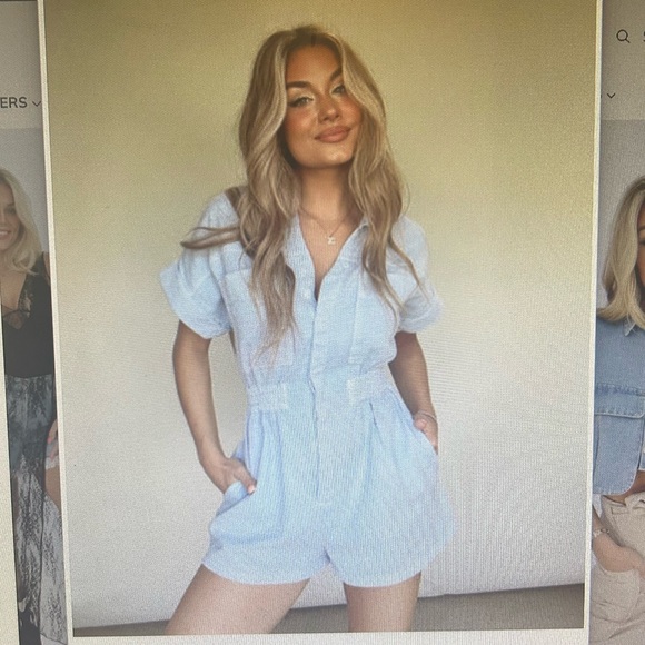 Denim Romper - Picture 2 of 9